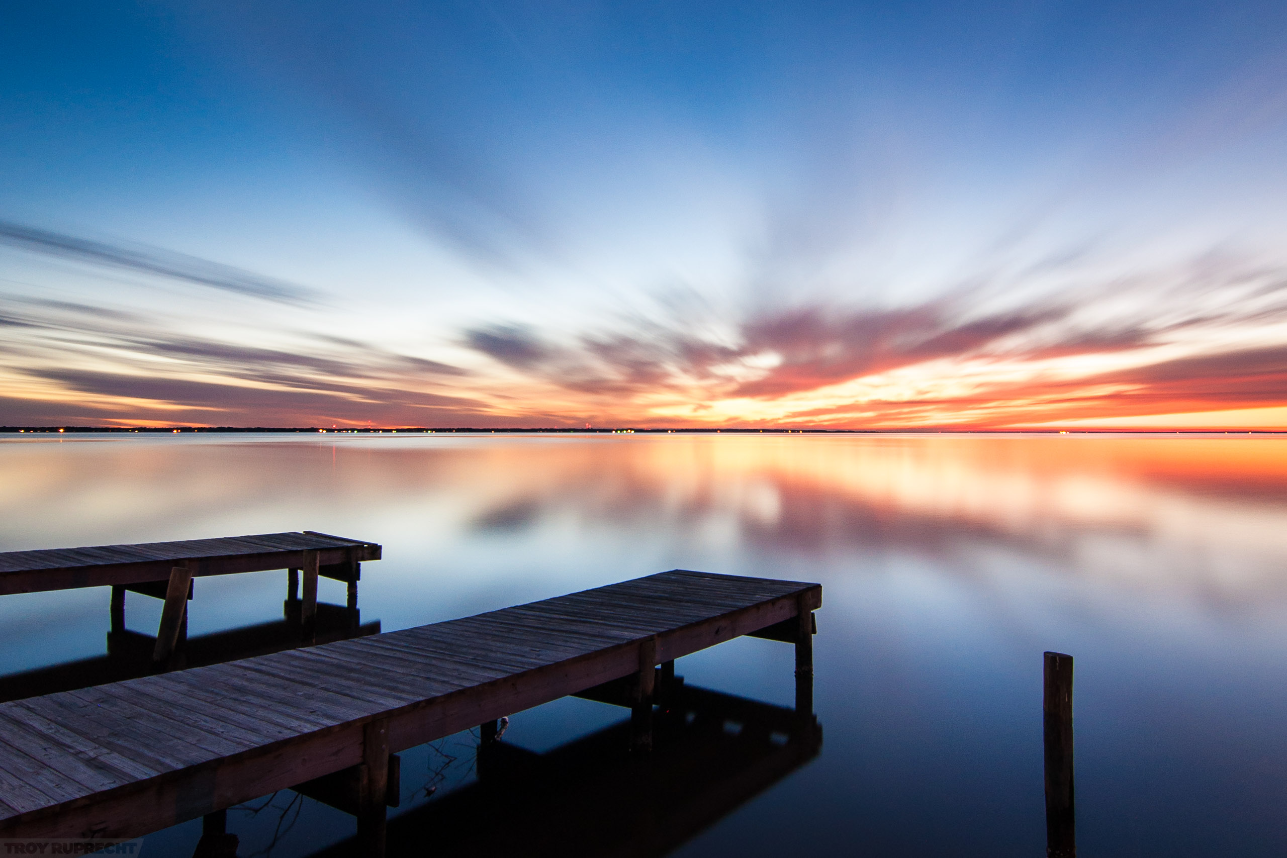 Sunset-Choctawhatchee-Bay-Docks-Bright-Colorful-Horizon-Reflection